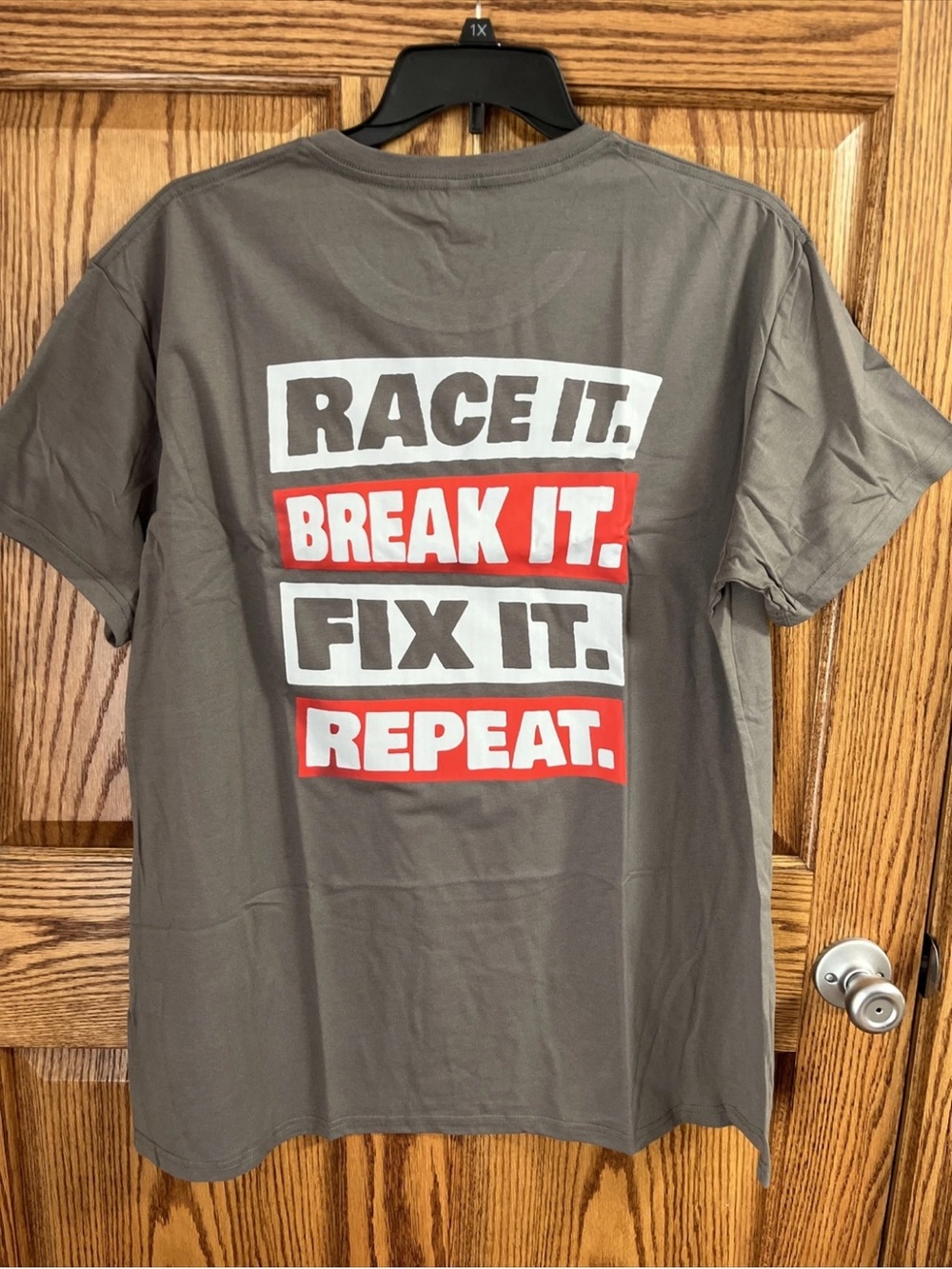 Gray Short-Sleeve Graphic Tee - Race It. Break It. Fix It. Repeat.